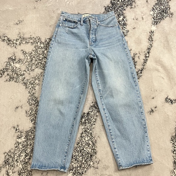 Madewell Denim - Madewell Balloon Leg Jeans Light Wash High Rise Womens Size 26 Denim